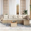 vidaXL Set Divano da Giardino 7 pcs Beige Poly Rattan