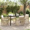 vidaXL Set da Pranzo per Giardino 5 pcs Beige Poly Rattan
