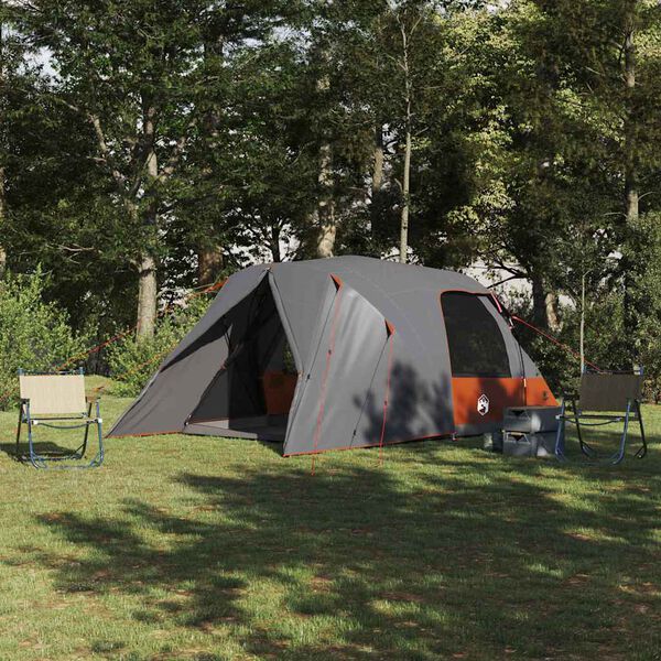 vidaXL Tenda a Cupola con tetto Grigio e arancione 455 x 252 x 178 cm