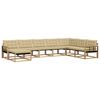 vidaXL Set di divani da esterno con cuscino 8 pcs Bianco e Beige