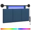 vidaXL Testiera sospesa Con luce LED Blu Tessuto