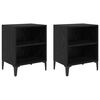 vidaXL Armadio da Notte 2 pz Rovere Nero 40 x 30 x 50 cm