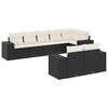 vidaXL Set Divani da Giardino con Cuscini 8 pz Nero in Polyrattan