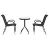 vidaXL Set Bistro da Giardino 3 pcs Nero Acciaio