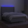 vidaXL Letto a Molle Materasso e LED Grigio Chiaro 140x190 cm Tessuto