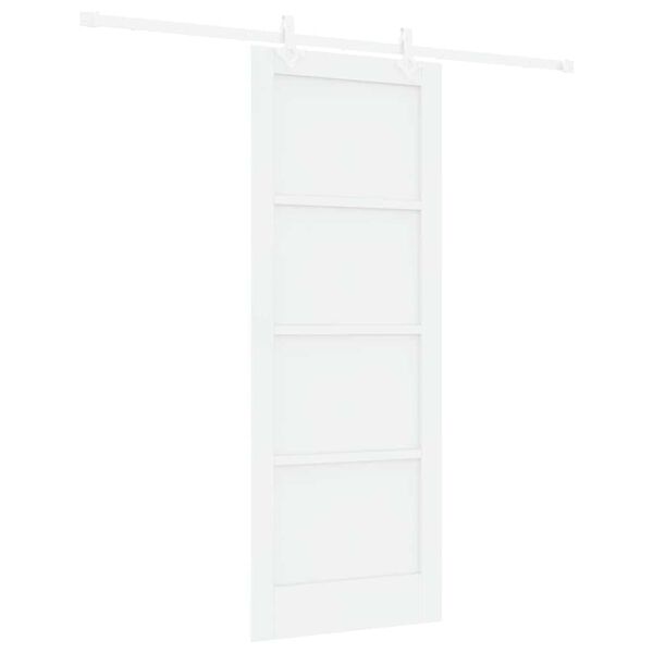 vidaXL Porta scorrevole Bianco 78 x 202 cm Pino massello