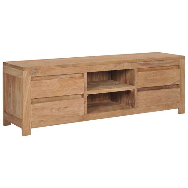 vidaXL Mobile Porta TV 115x30x40 cm in Legno Massello di Teak