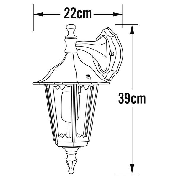 KONSTSMIDE Lampada da Parete Firenze Luce verso Basso Nero Opaco