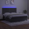 vidaXL Letto a Molle con Materasso e LED Grigio Scuro 160x200 cm