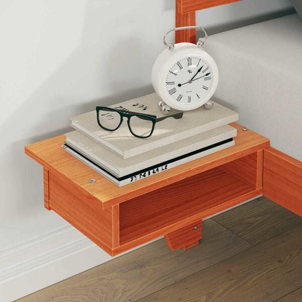 vidaXL Struttura del letto Marrone cerato 135 x 190 cm Pino massello