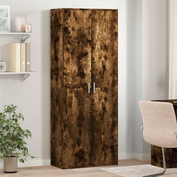 vidaXL Credenza Rovere Fumo 70x35x180 cm in Legno Multistrato