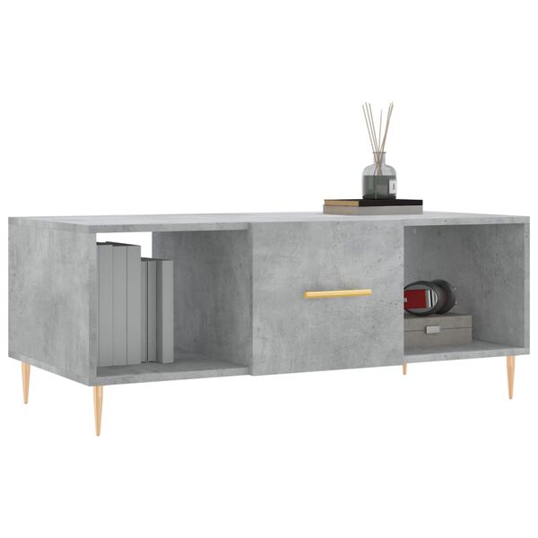 vidaXL Tavolino Salotto Grigio Cemento 102x50x40 cm Legno Multistrato