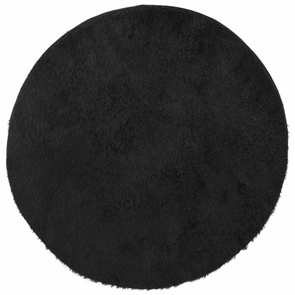 vidaXL Tappeto Shaggy a Pelo Lungo NAVARRA Nero 100x100 cm poliestere