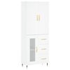 vidaXL Credenza Bianca 69,5x34x180 cm in Legno Multistrato