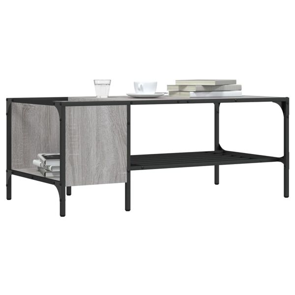 vidaXL Tavolino Salotto Ripiano Grigio Sonoma 100x51x40cm Multistrato