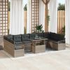vidaXL Set Divano da Giardino con cuscino 11 pcs Grigio polyrattan