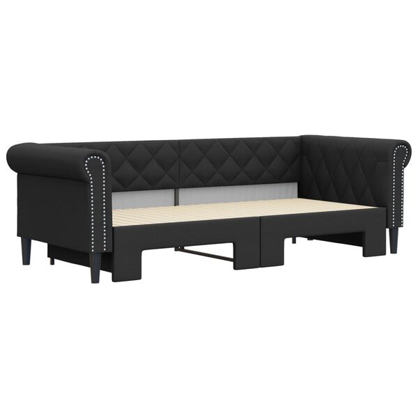 vidaXL Divano Letto con Letto Estraibile Nero 90x200 cm in Similpelle