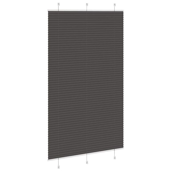 vidaXL Tenda Plissettata Nera 115x200 cm Larghezza Tessuto 114,4 cm