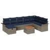 vidaXL Set Divano da Giardino 9 pz Grigio Poly Rattan