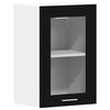 vidaXL Mobile pensile in vetro rovere Nero 40x31x60 cm