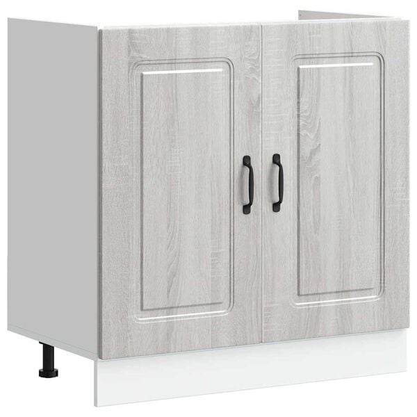 vidaXL Mobile da cucina Kalmar Grigio Sonoma 80 x 46 x 81,5 cm