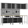 vidaXL Set di mobili da lavoro con cassetto 10 pcs Nero e Grigio