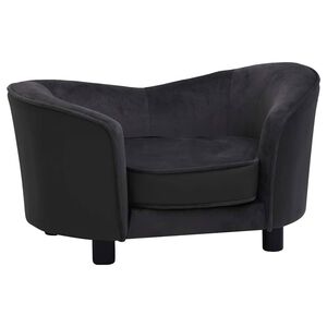 vidaXL Divano per Cani Nero 69x49x40 cm in Peluche e Similpelle