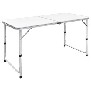 vidaXL Tavolo da Campeggio Pieghevole Alluminio Regolabile 120x60 cm