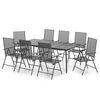 vidaXL Set da Pranzo da Giardino 9 pz in Acciaio Antracite