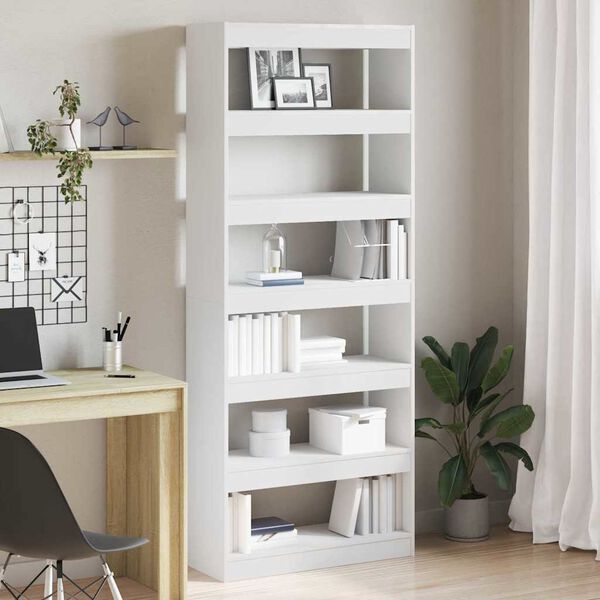 vidaXL Armadio per Libri Bianco 80 x 30 x 198 cm Legno multistrato