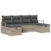 vidaXL Set di divani 6 pz 6-Numero di posti Grigio chiaro polyrattan