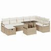 vidaXL Set Divano da Giardino 9 pz Beige polyrattan