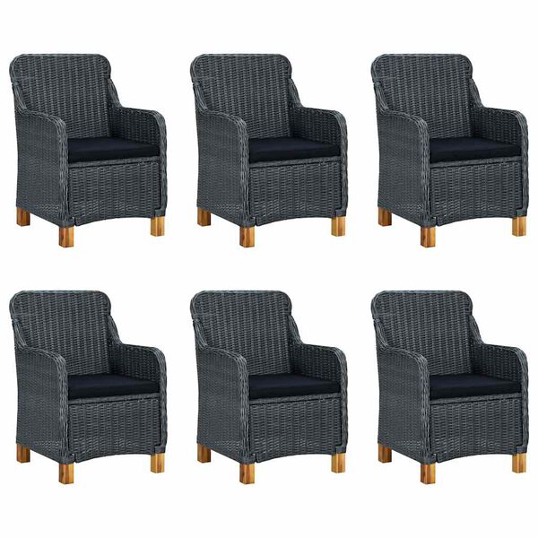 vidaXL Set da Pranzo da Giardino 7 pz Grigio Scuro