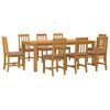 vidaXL Set da pranzo 9 pz Grigio Legno di Quercia Massello