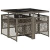 vidaXL Set da Pranzo da Giardino 5 pz con Cuscini in Polyrattan Grigio