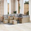 vidaXL Set Divano da Giardino con cuscino 12 pcs beige e grigio chiaro