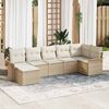 vidaXL Set Divano da Giardino con cuscino 7 pcs Beige polyrattan