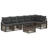vidaXL Set Divano da Giardino Regolabile 7 pcs Grigio polyrattan