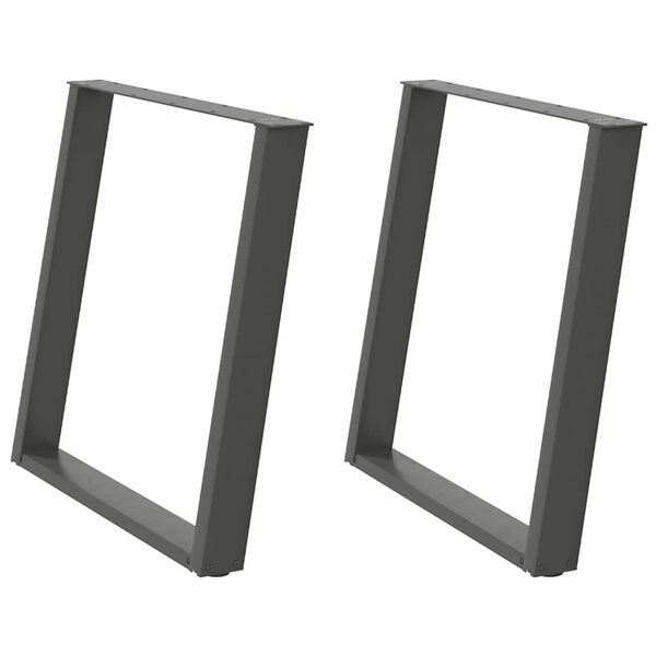 vidaXL Gambe per tavolo da pranzo a forma di U 2 pz Antracite 80x(72-73) cm Acciaio