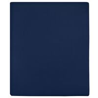 vidaXL Lenzuolo con Angoli Jersey Blu Marino 140x200 cm Cotone