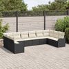 vidaXL Set Divano da Giardino 10 pcs Nero e bianco polyrattan