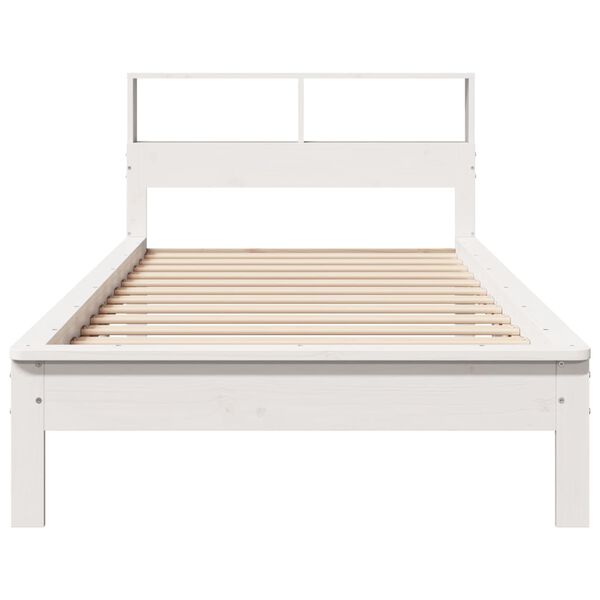 vidaXL Letto Libreria senza Materasso Bianco 90x190 cm Massello Pino