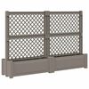 vidaXL Grande vaso con trellis 2 pcs Grigio 200 x 43 x 133,5 cm PP