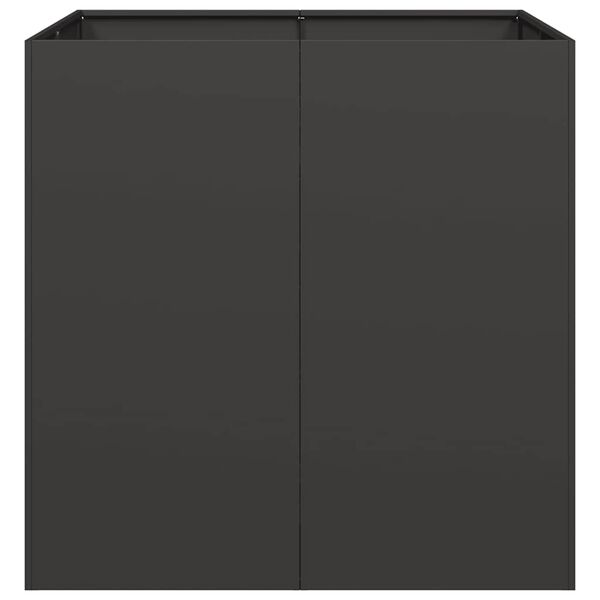 vidaXL Fioriera Nera 80x80x80 cm in Acciaio