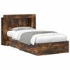 vidaXL Telaio del letto con storage Rovere Fumo 75 x 190 cm