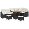 vidaXL Set Divano da Giardino 9 pz Nero polyrattan