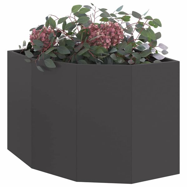 vidaXL Vaso d'angolo Nero 60 x 60 x 50 cm Acciaio