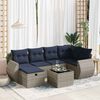vidaXL Set Divani da Giardino 7 pz con Cuscini Grigio in Polyrattan