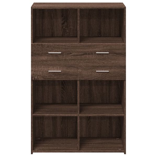 vidaXL Credenza Rovere Marrone 80x42,5x124 cm in Legno Multistrato