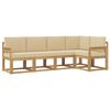 vidaXL Set di divani da esterno 5 pz Bianco e Beige